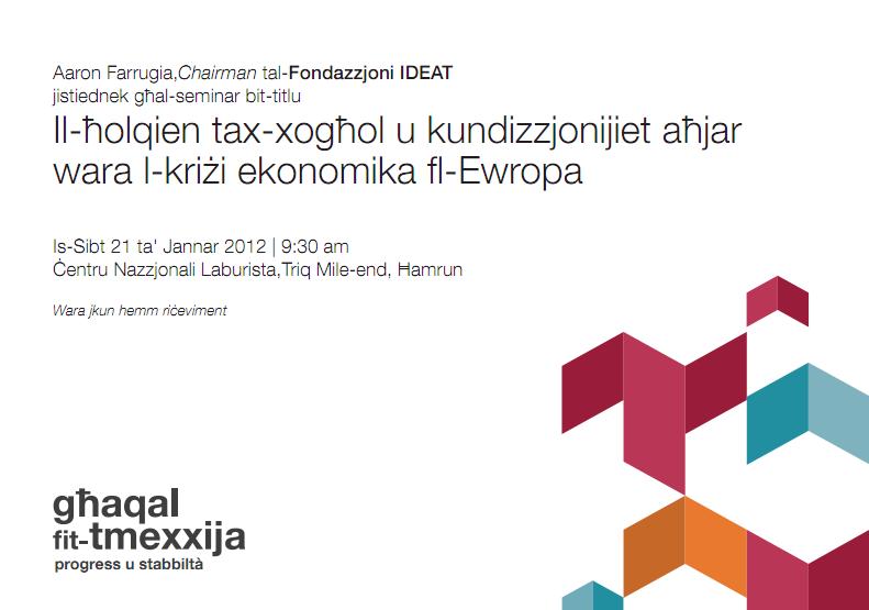 Il-Holqien tax-Xoghol u Kondizzjonijiet Ahjar Wara l-Krizi Ekonomika